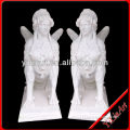 White Garden Marble Sphinx Statues With Beauty Lady Face YL-R384